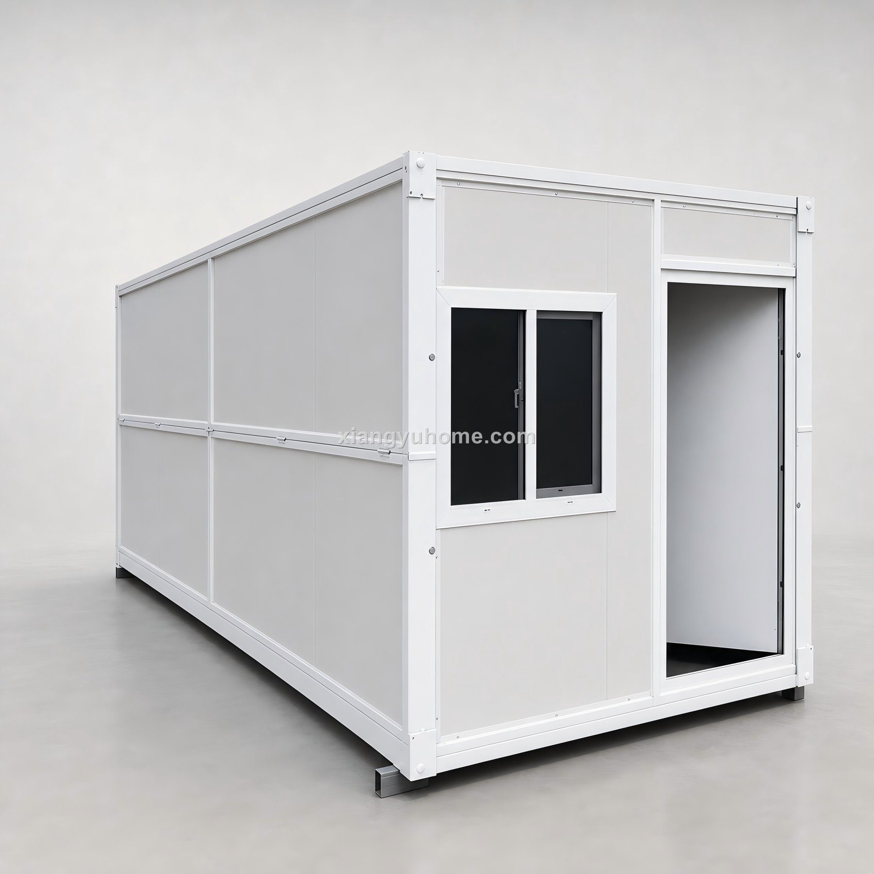 Foldable container house unfolding on site