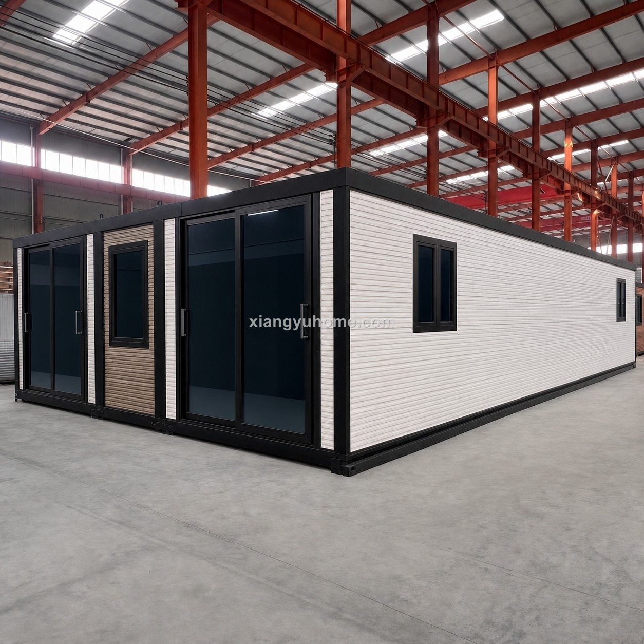Flat-roof 40FT double-wing expandable container house
